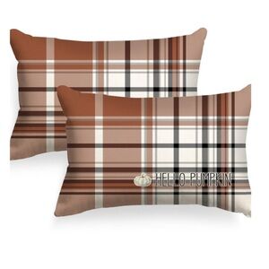 Fall Plaid Throw Pillow Covers 2-Pack